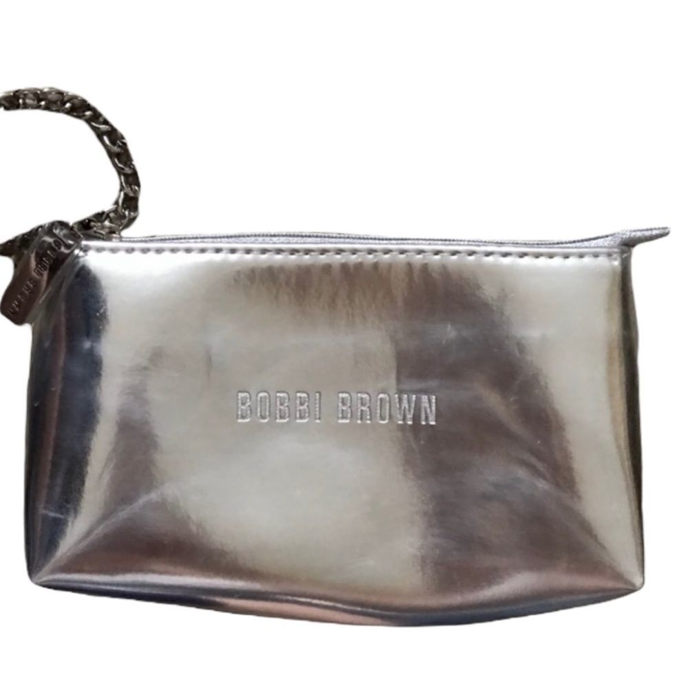 Bobbi Brown silver Cosmetic Bag